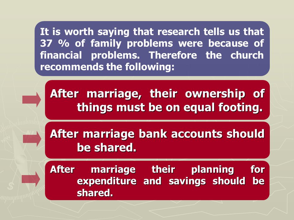 It is worth saying that research tells us that 37 % of family problems were because of financial problems.
