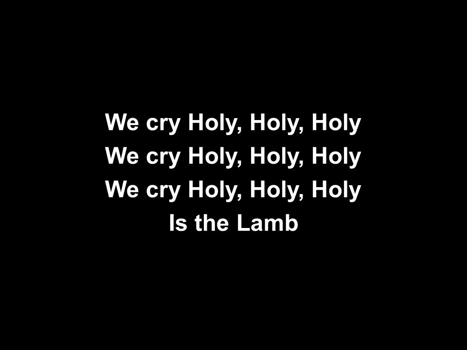 We cry Holy, Holy, Holy Is the Lamb We cry Holy, Holy, Holy Is the Lamb