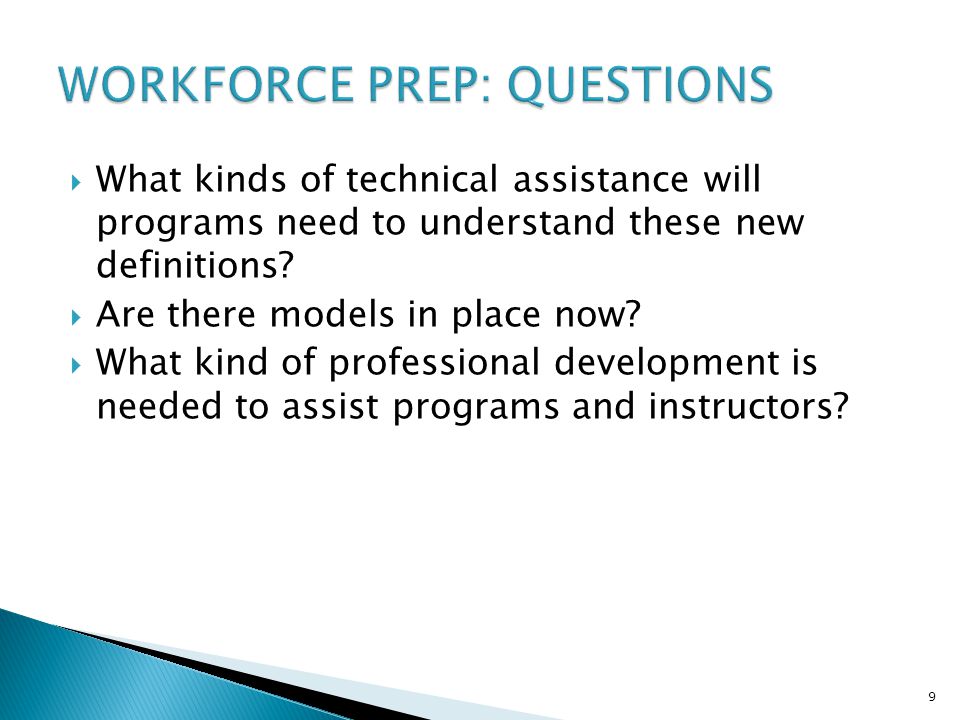  What kinds of technical assistance will programs need to understand these new definitions.