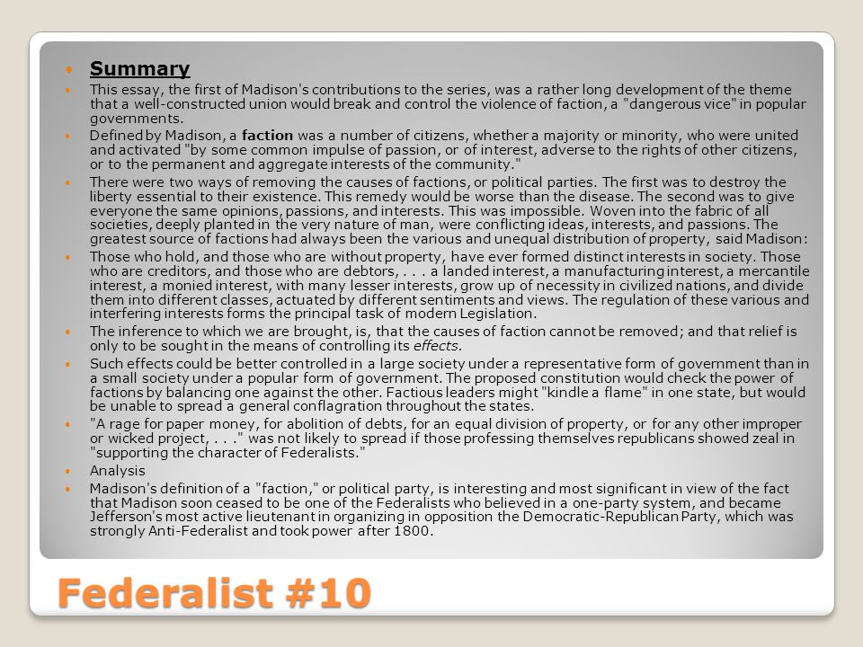 federalist essays no.10 federalist essays no.10