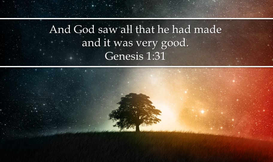 And God saw all that he had made and it was very good. Genesis 1:31