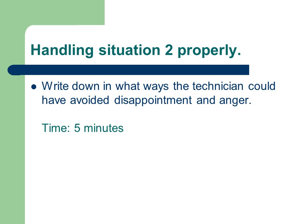 Handling situation 2 properly.