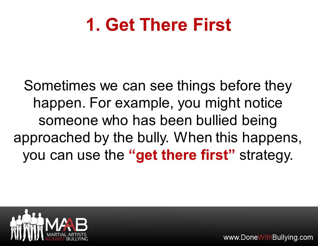 1. Get There First Sometimes we can see things before they happen.