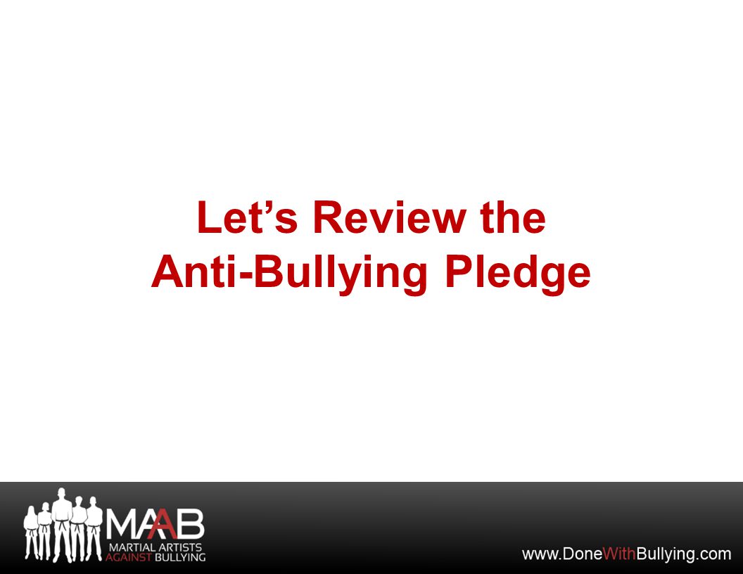 Let’s Review the Anti-Bullying Pledge