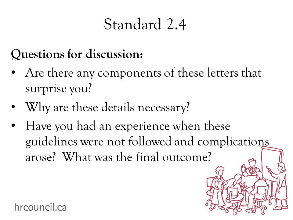 Standard 2.4 Questions for discussion: Are there any components of these letters that surprise you.