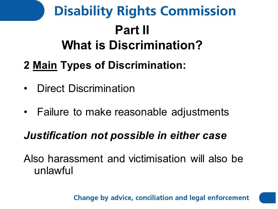 Part II What is Discrimination.