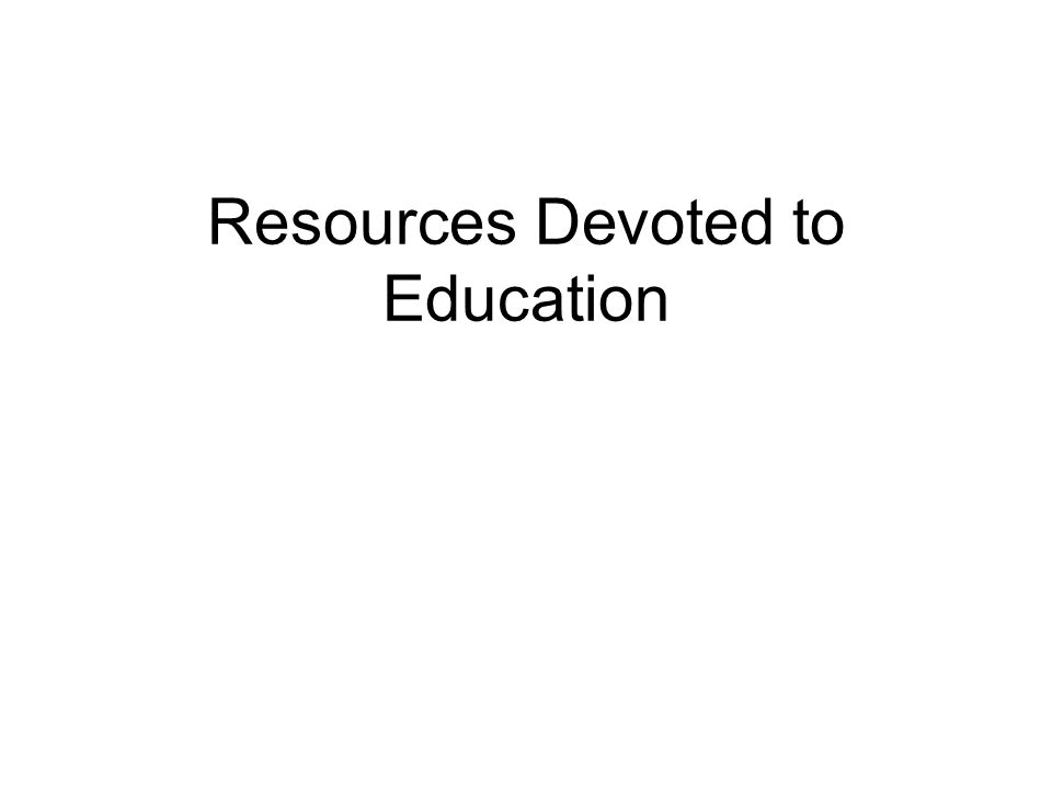 Resources Devoted to Education