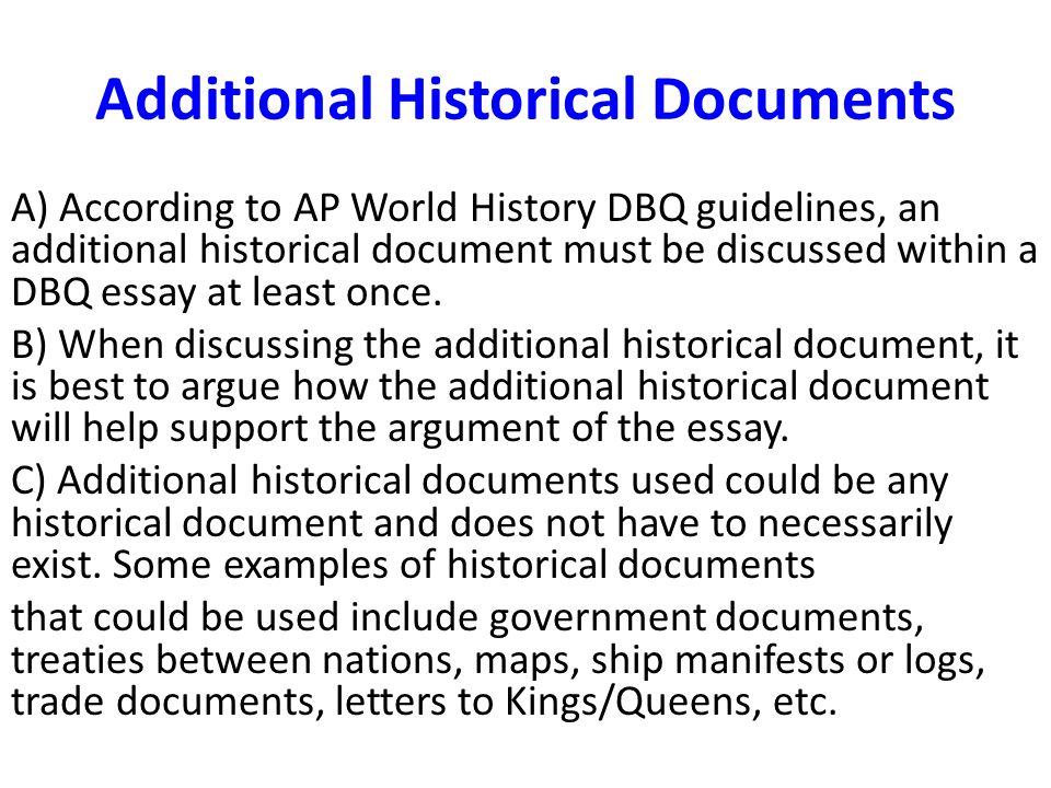 Ap world history dbq example essays