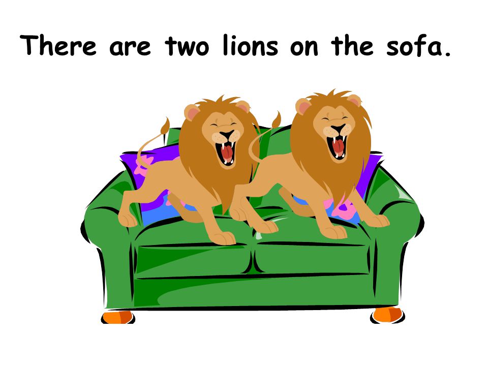 There are two lions on the sofa.