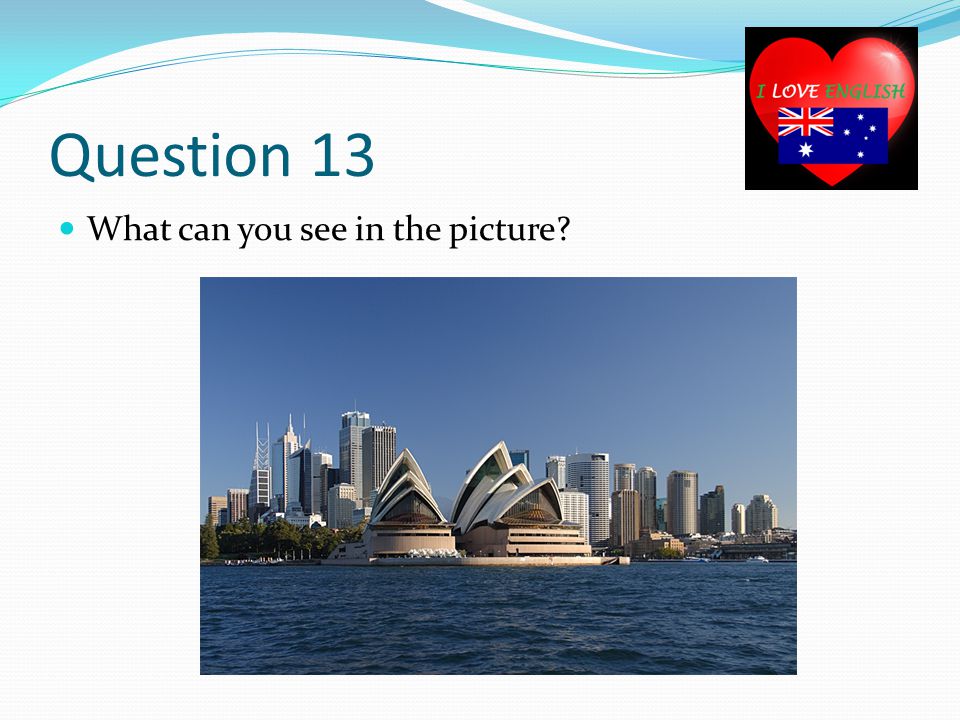 Question 13 What can you see in the picture