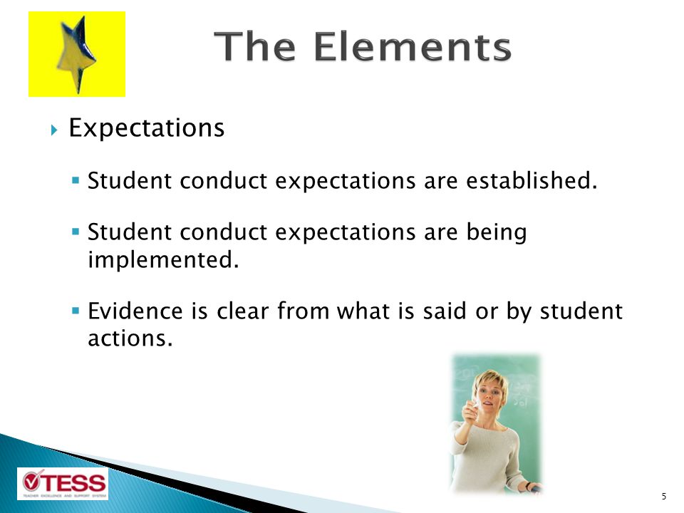  Expectations  Student conduct expectations are established.