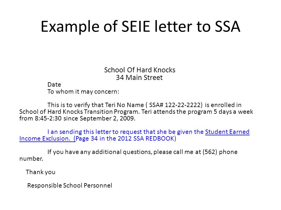 seie student earned income exclusion to apply for the seie send social security letter of income