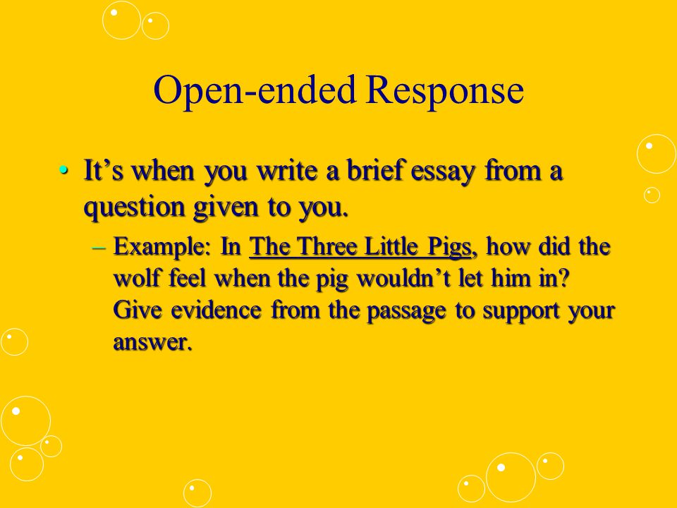 Example of an open ended essay