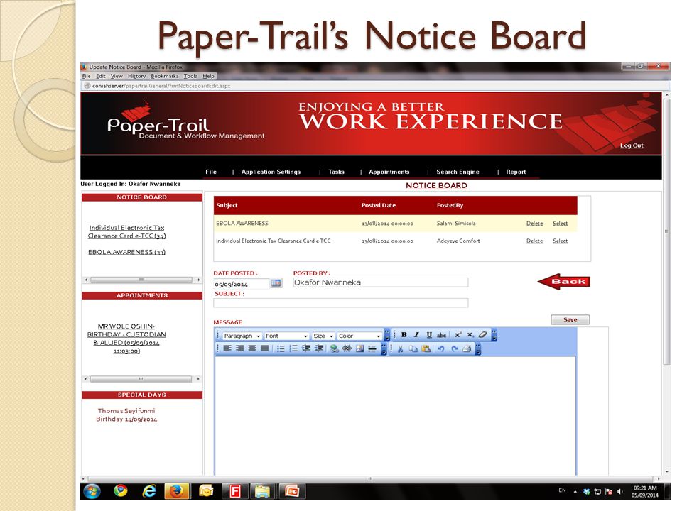 Paper-Trail’s Notice Board