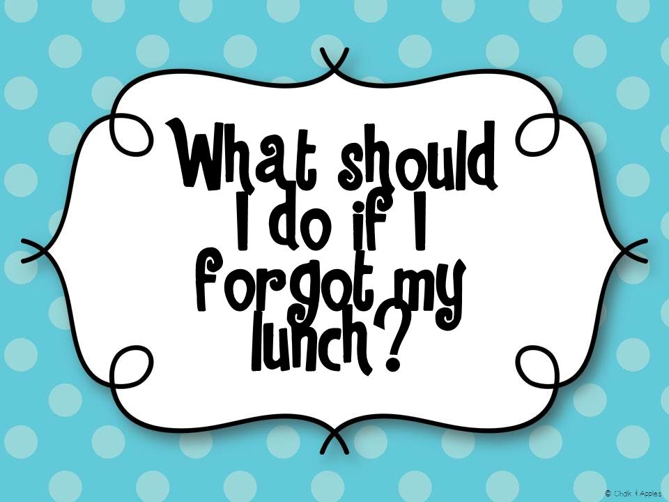 What should I do if I forgot my lunch © Chalk & Apples
