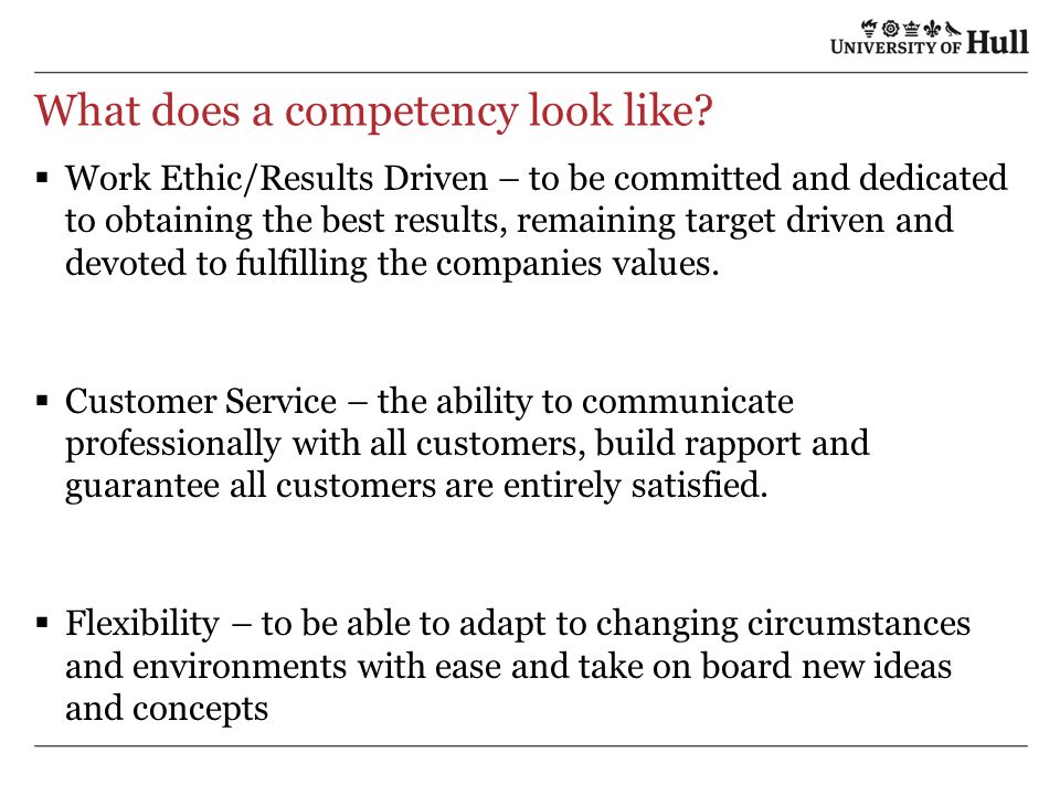 What does a competency look like.