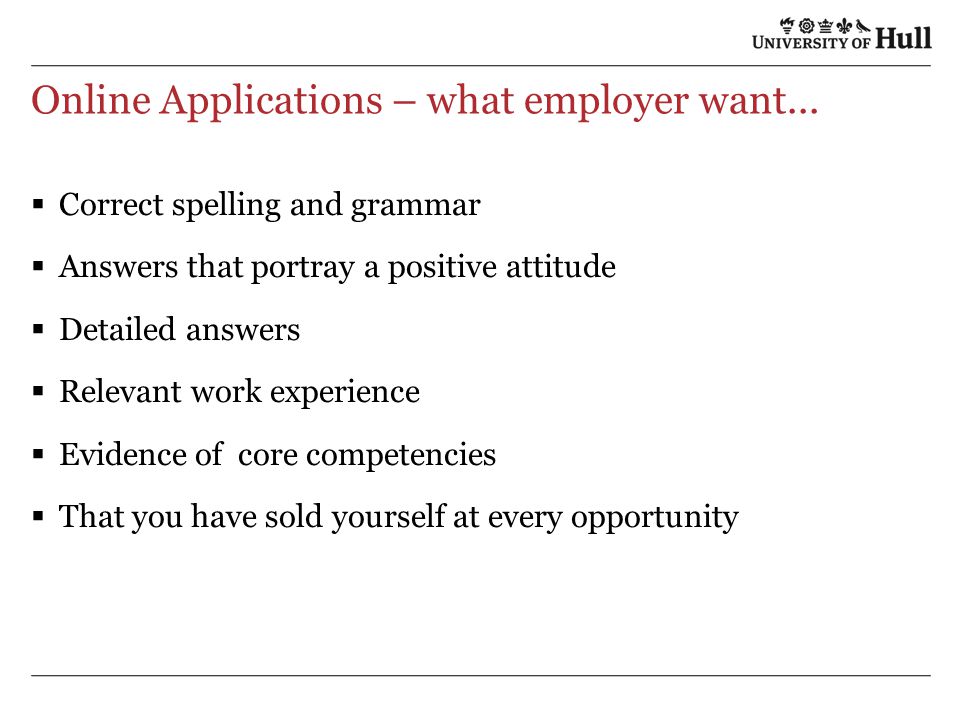 Online Applications – what employer want...
