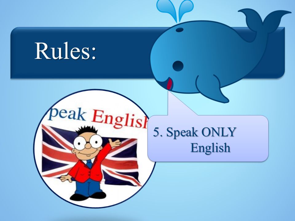 Rules: Rules: 5. Speak ONLY English