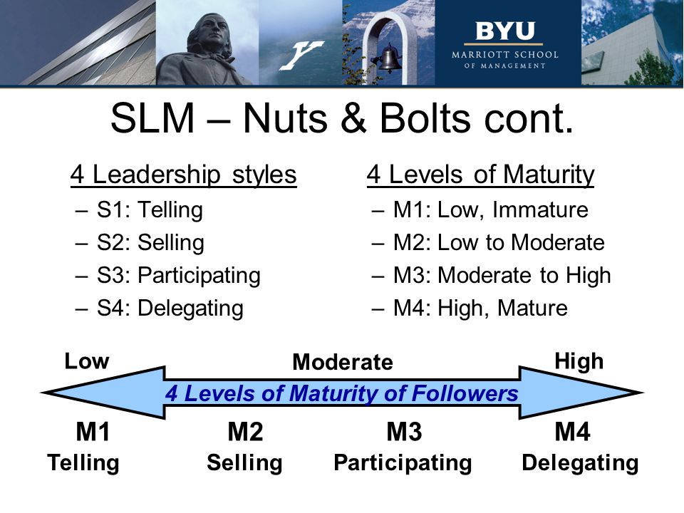 SLM – Nuts & Bolts cont.