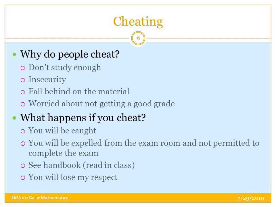 Cheating Why do people cheat.