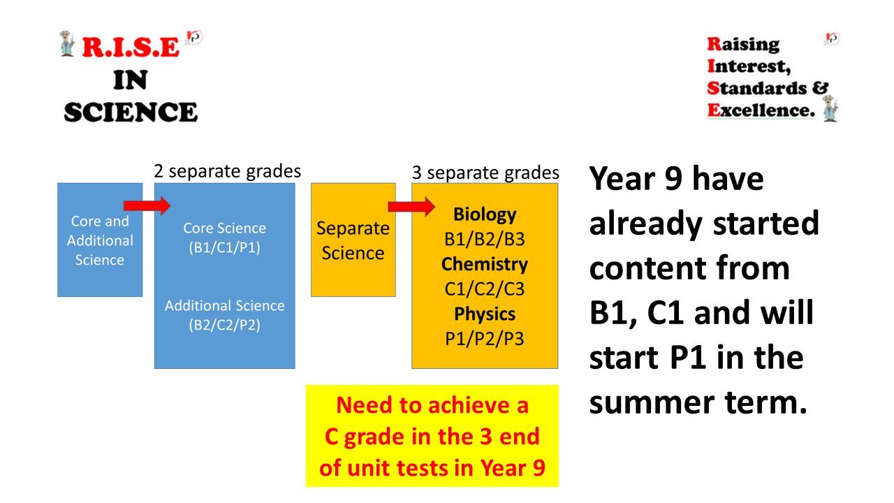Year 9 have already started content from B1, C1 and will start P1 in the summer term.
