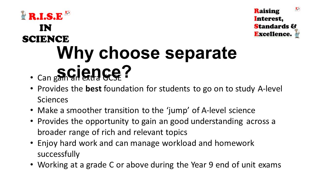 Why choose separate science.