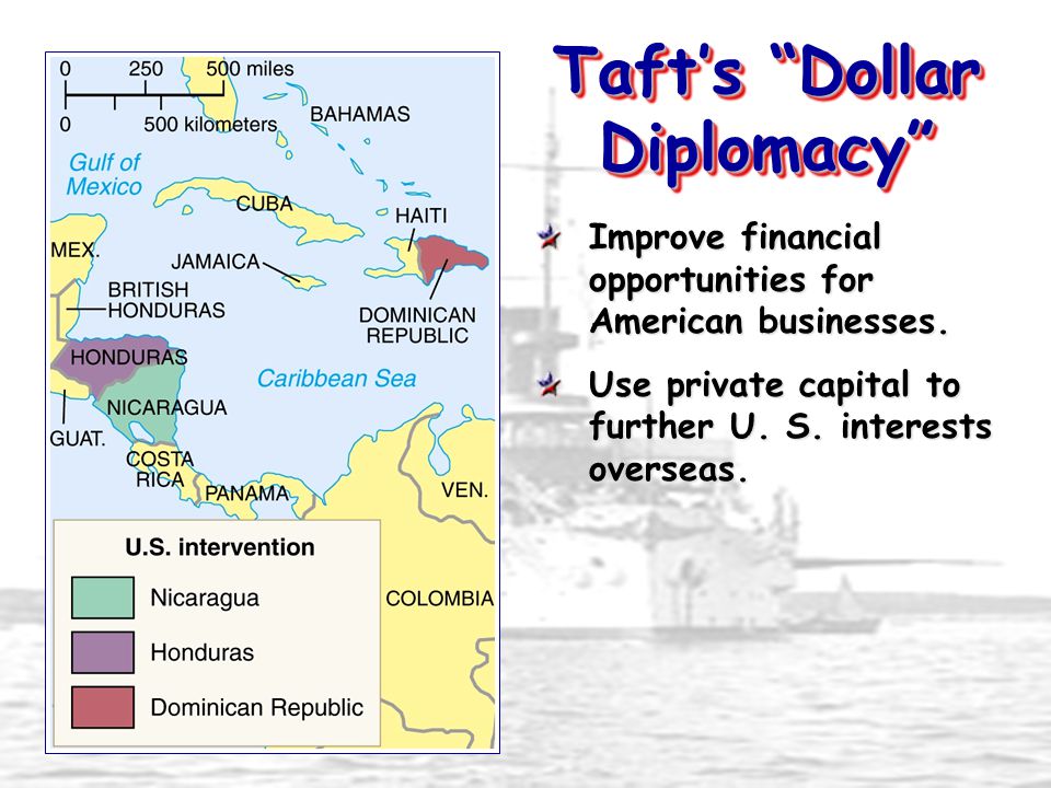 Taft’s Dollar Diplomacy Improve financial opportunities for American businesses.