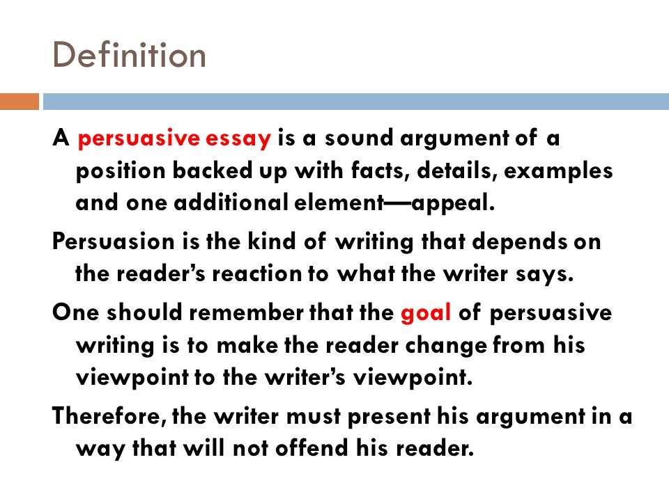 Argumentative essay definition and examples