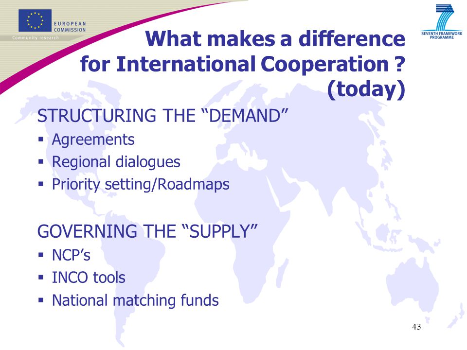 43 What makes a difference for International Cooperation .