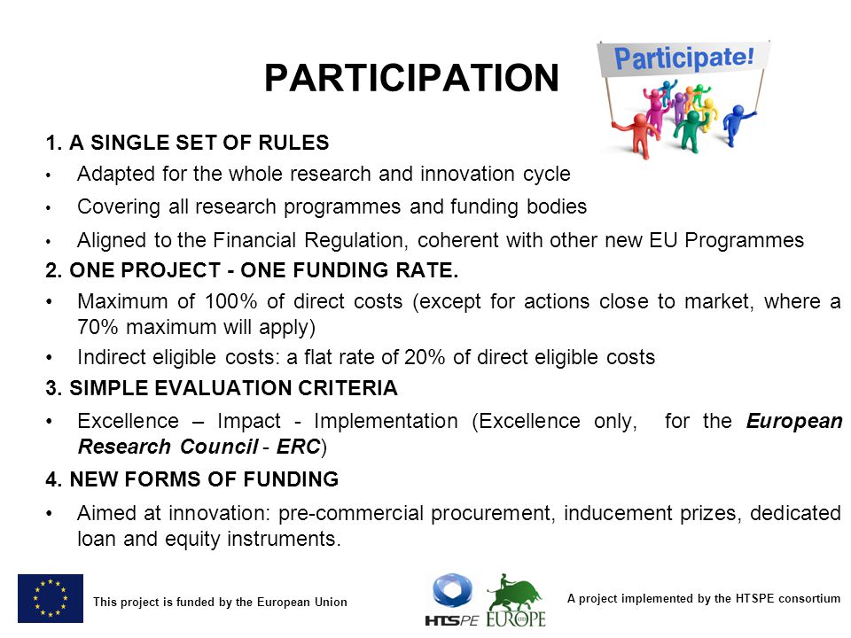 A project implemented by the HTSPE consortium This project is funded by the European Union PARTICIPATION 1.