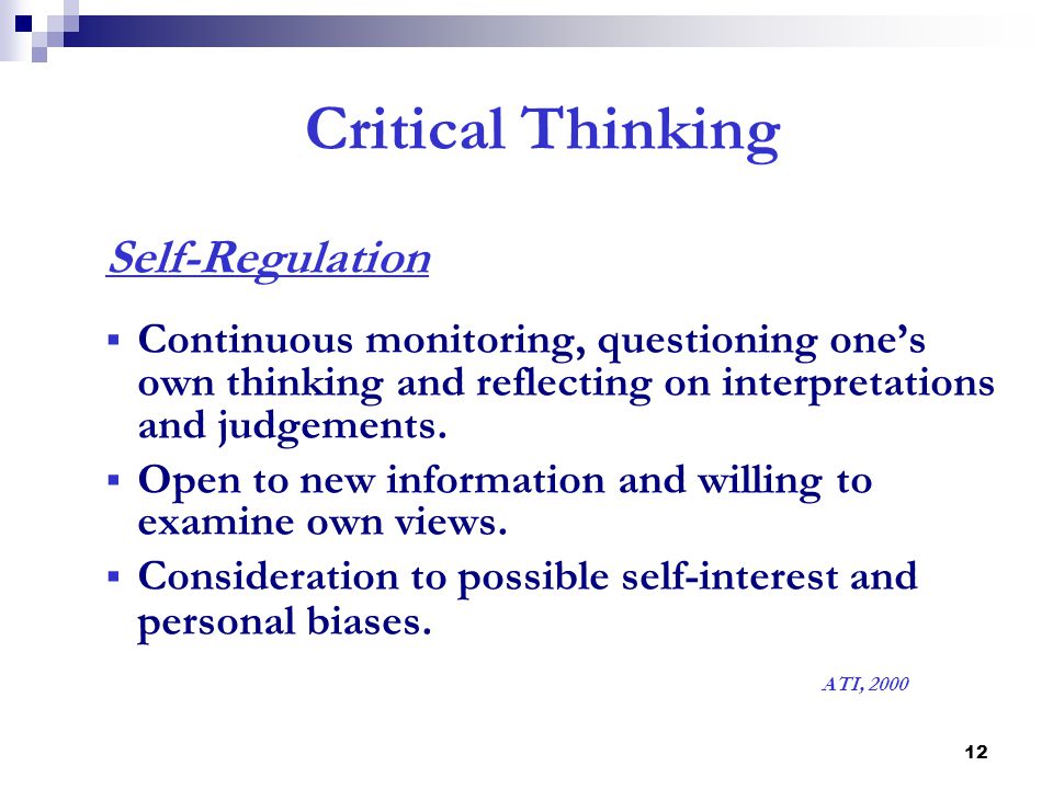 Importance of critical thinking in nursing ppt