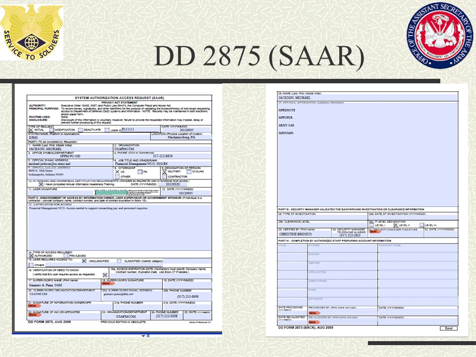 military pay us army financial management command ppt download da form 2875