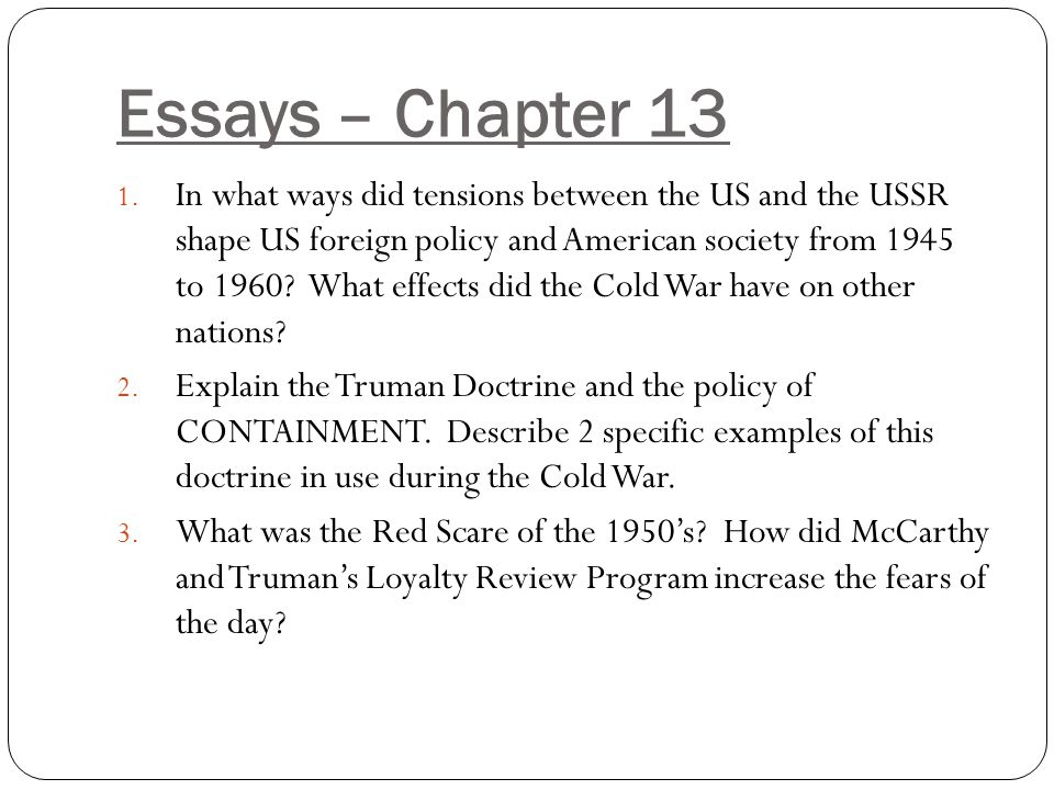 Essay on the cold war free