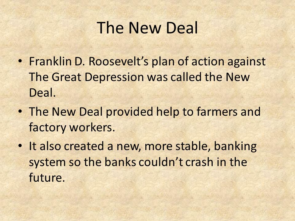 The New Deal Franklin D.