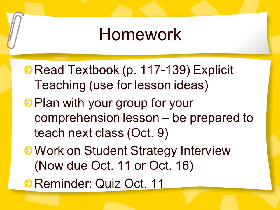 Homework Read Textbook (p.