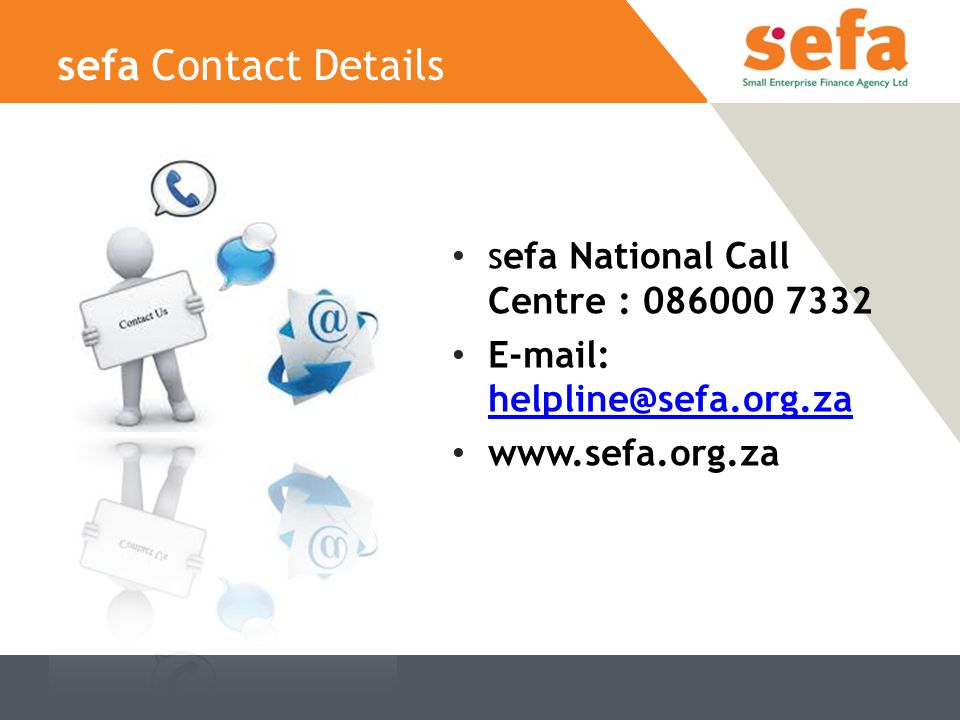 sefa Contact Details sefa National Call Centre :