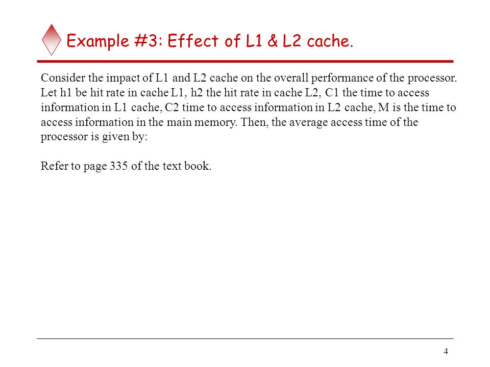 4 Example #3: Effect of L1 & L2 cache.