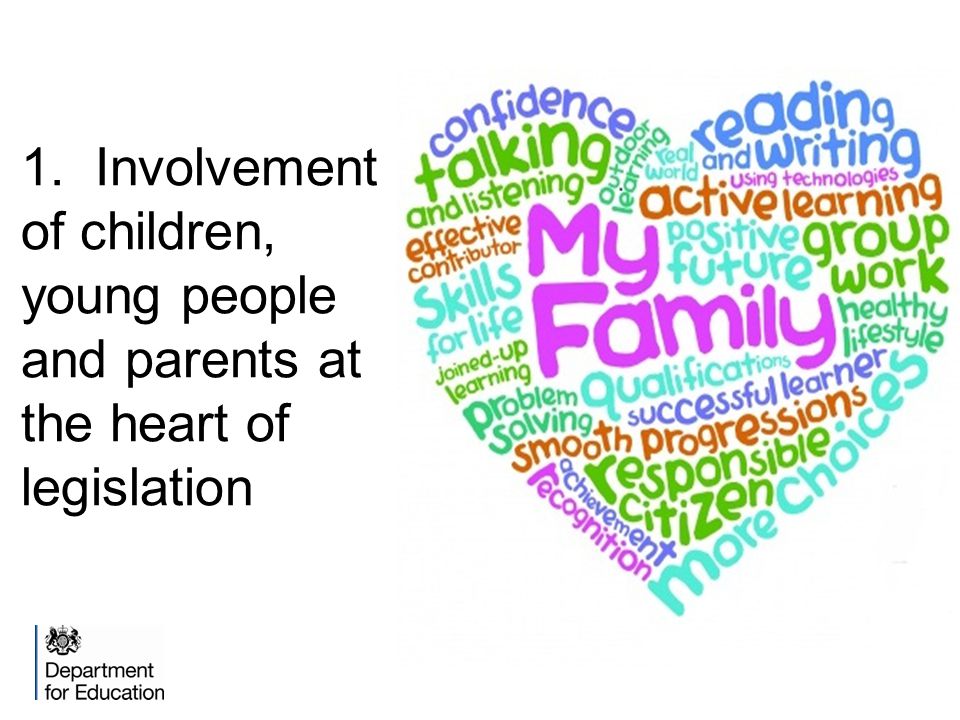 1. Involvement of children, young people and parents at the heart of legislation