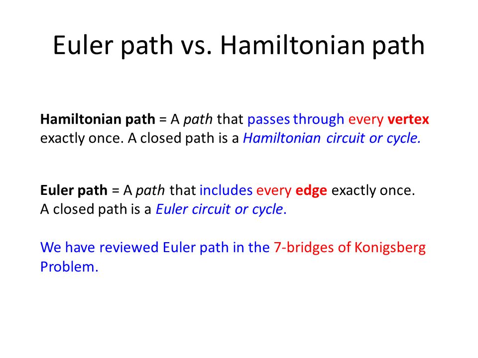 Euler path vs.