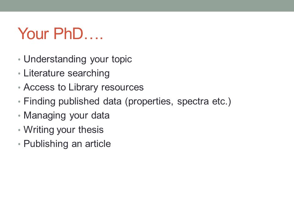 Your PhD….