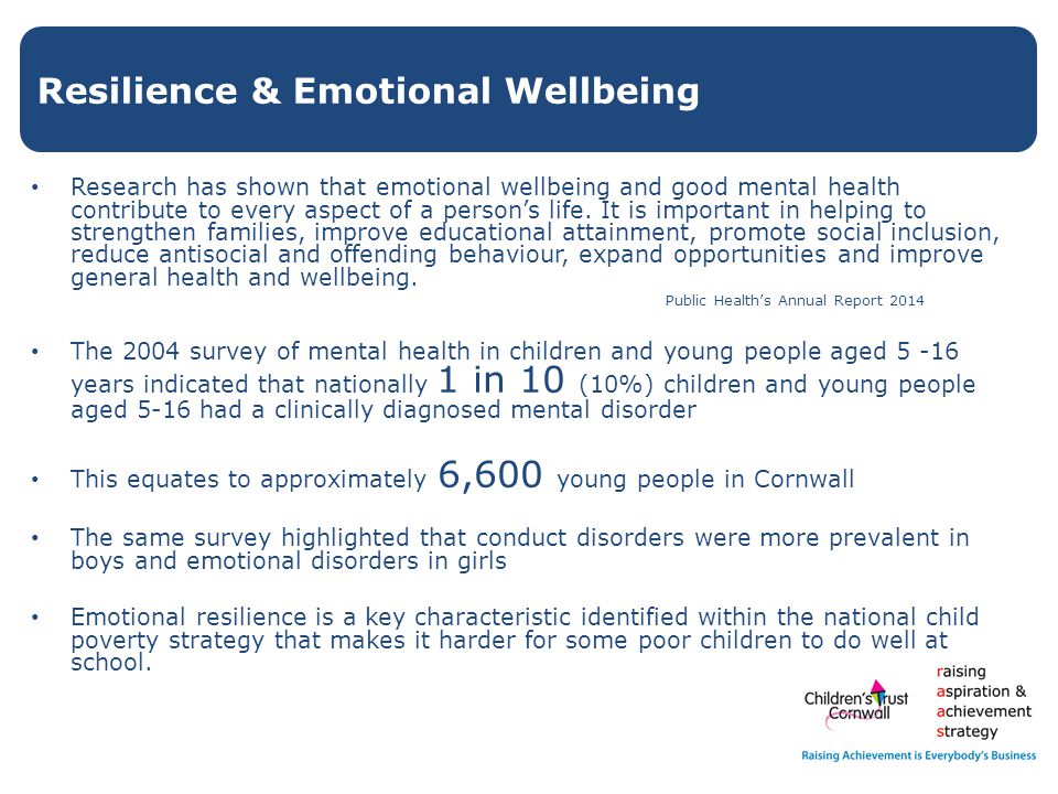 Research has shown that emotional wellbeing and good mental health contribute to every aspect of a person’s life.
