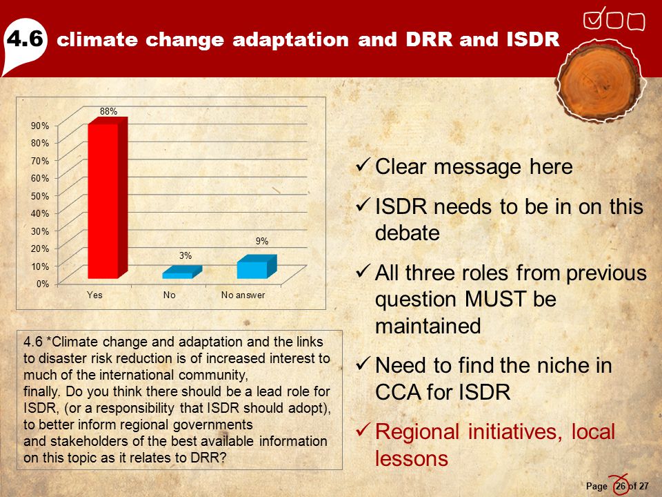 climate change adaptation and DRR and ISDR Page 26 of *Climate change and adaptation and the links to disaster risk reduction is of increased interest to much of the international community, finally.