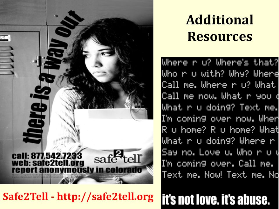 Safe2Tell -   Additional Resources