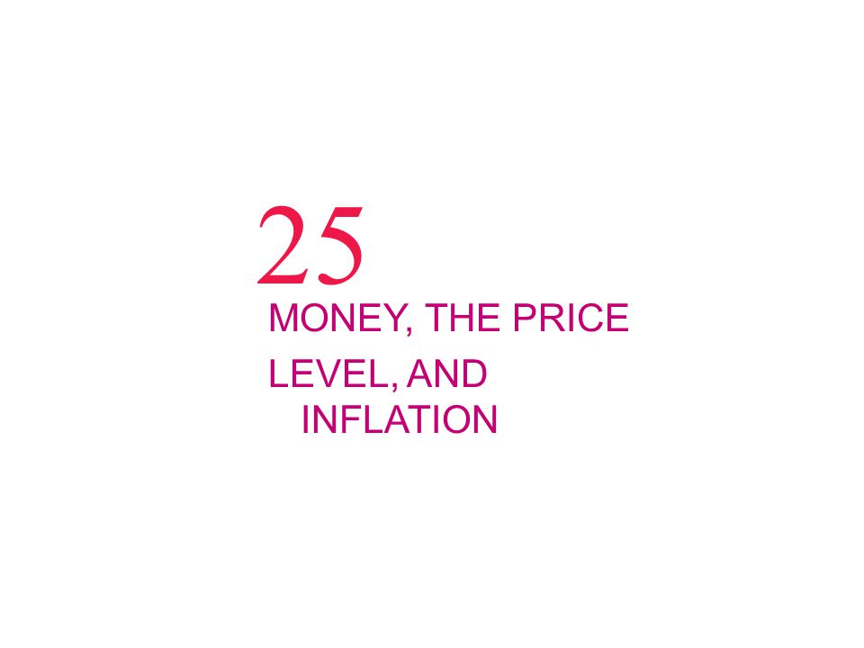 25 MONEY, THE PRICE LEVEL, AND INFLATION