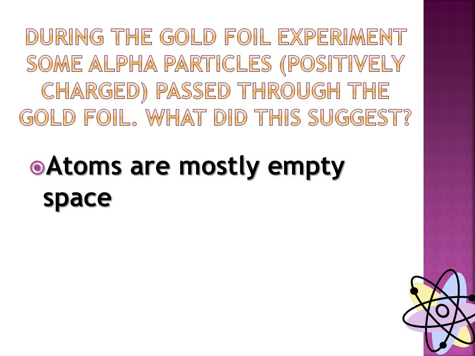  Atoms are mostly empty space