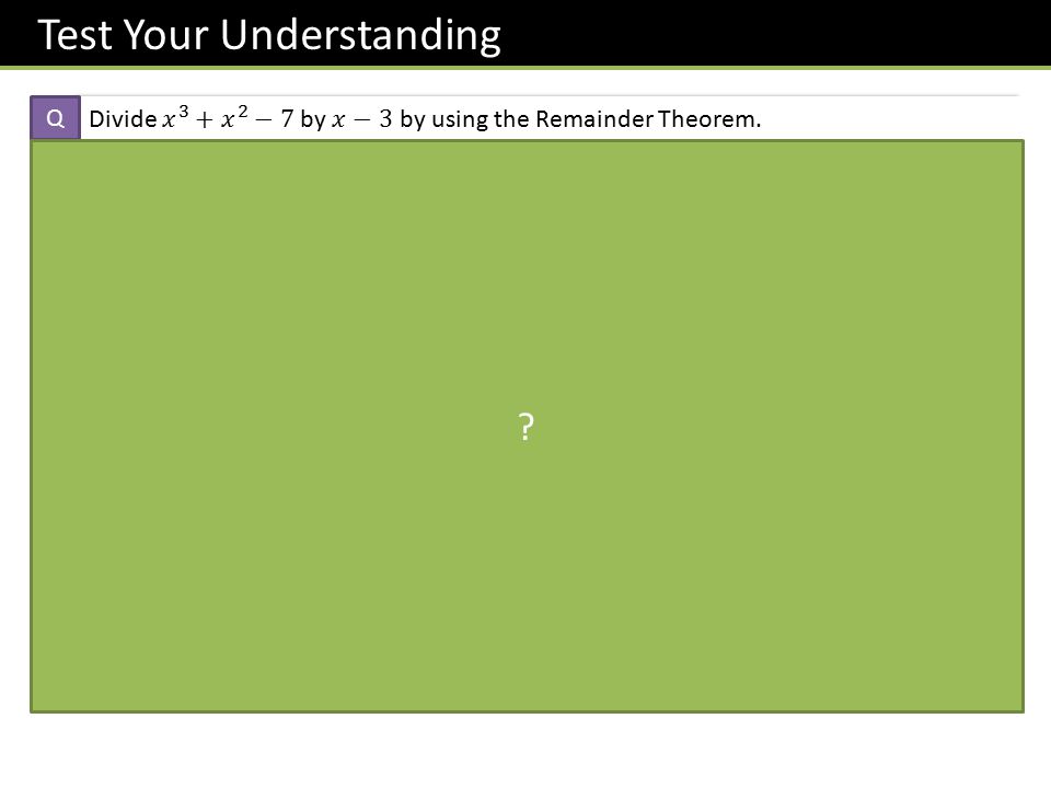 Test Your Understanding Q