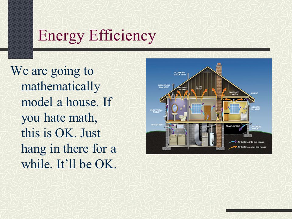 Energy Efficiency We are going to mathematically model a house.