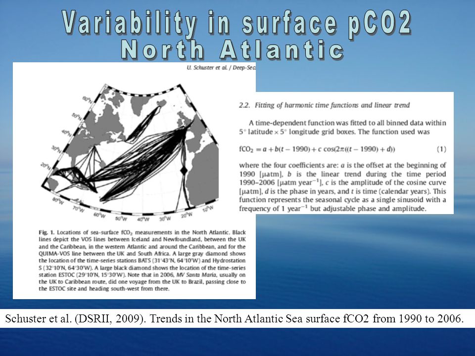 Schuster et al. (DSRII, 2009). Trends in the North Atlantic Sea surface fCO2 from 1990 to 2006.
