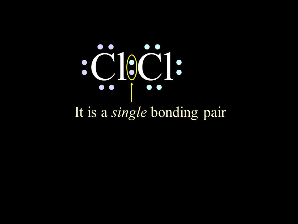 Cl circle the electrons for each atom that completes their octets It is a single bonding pair