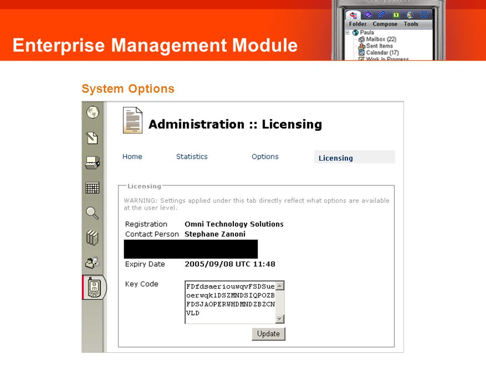 Enterprise Management Module System Options Omni Mobile: System Options